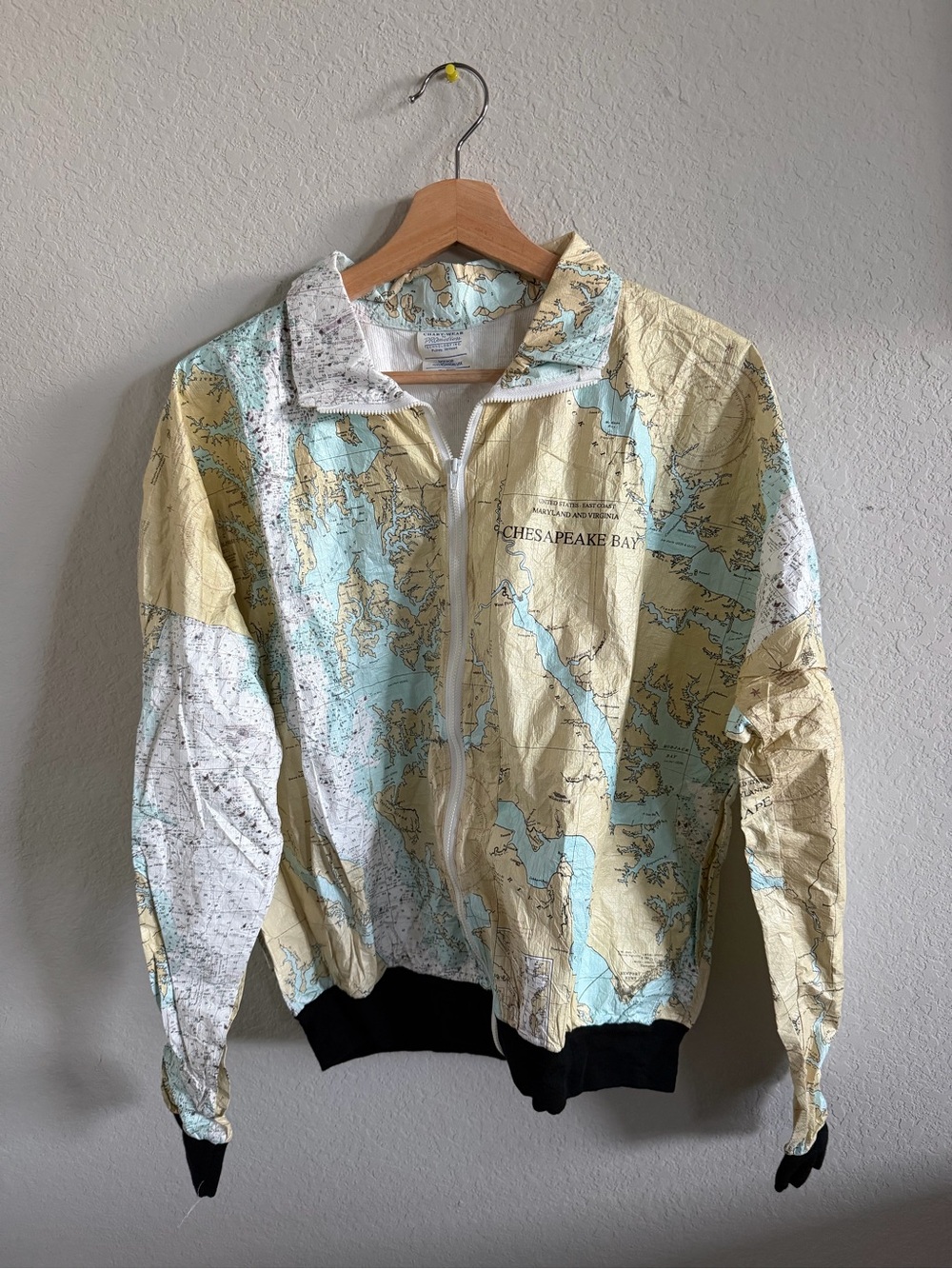 Vintage Chart-Wear by Pro-Motion Technology Chesapeake Bay Map Bomber